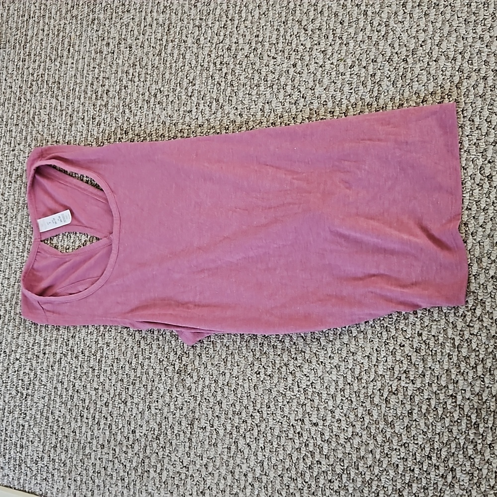 Balance collection tie twist knot back pink workout yoga muscle tank small s